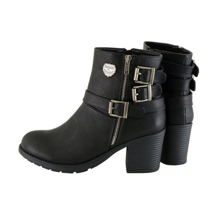 Milwaukee Performance - Motocicleta MBL9405 BLK para mujer, triple hebilla lateral con tacón de plataforma, negro, 8 de EE. UU