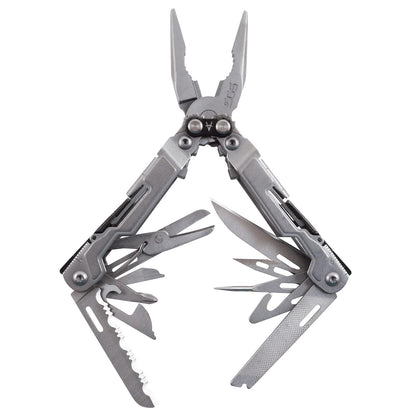 SOG PowerPint Mini Herramienta compacta de Acero Inoxidable | 18 Herramientas Ligeras Especiales y Pinzas Multiherramienta SOG Cuchillo de Bolsillo, Lavado a Piedra