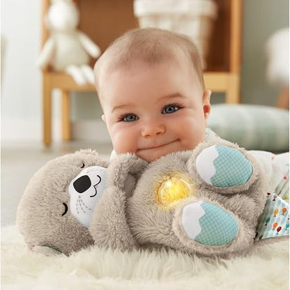 Fisher-Price Juguete para Bebés Nutria Hora de Dormir | Máquina de sonido portátil, movimiento respiratorio, hasta 30 minutos de música y luces, recién nacidos de más de 0 meses