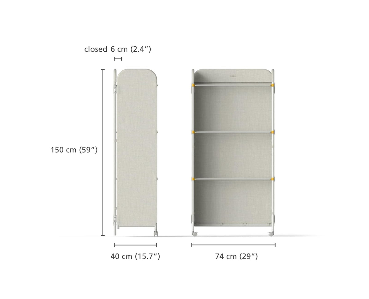 Joseph Joseph Tendedero Plegable Eclipse | Estante de Secado Ajustable de 3 Niveles | Cubierta de Tela integrada | Plegable con Ruedas| Resistente, Elegante y Minimalista