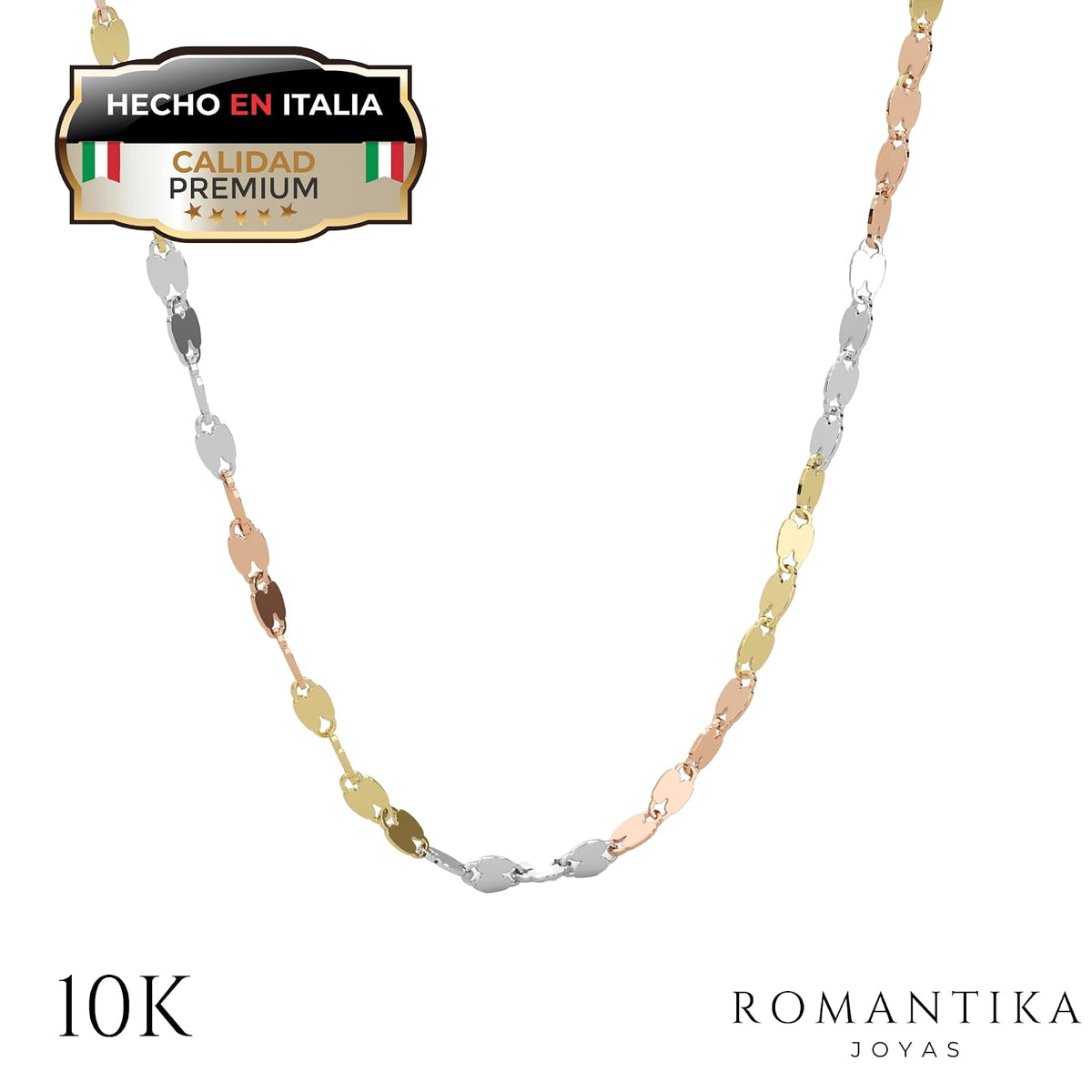 Cadena Grano De Cafe Oro Solido 10 Kilates 2mm Italiano
