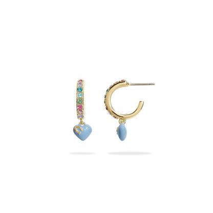 COACH - arete de corazón esmaltado - Una talla - Multi