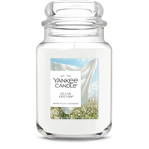 Yankee Candle - Vela perfumada en tarro grande con hasta 150 horas de tiempo de combustión, mezcla de cera de plantas premium para quemaduras constantes, vela en tarro de 22 onzas con fragancia de