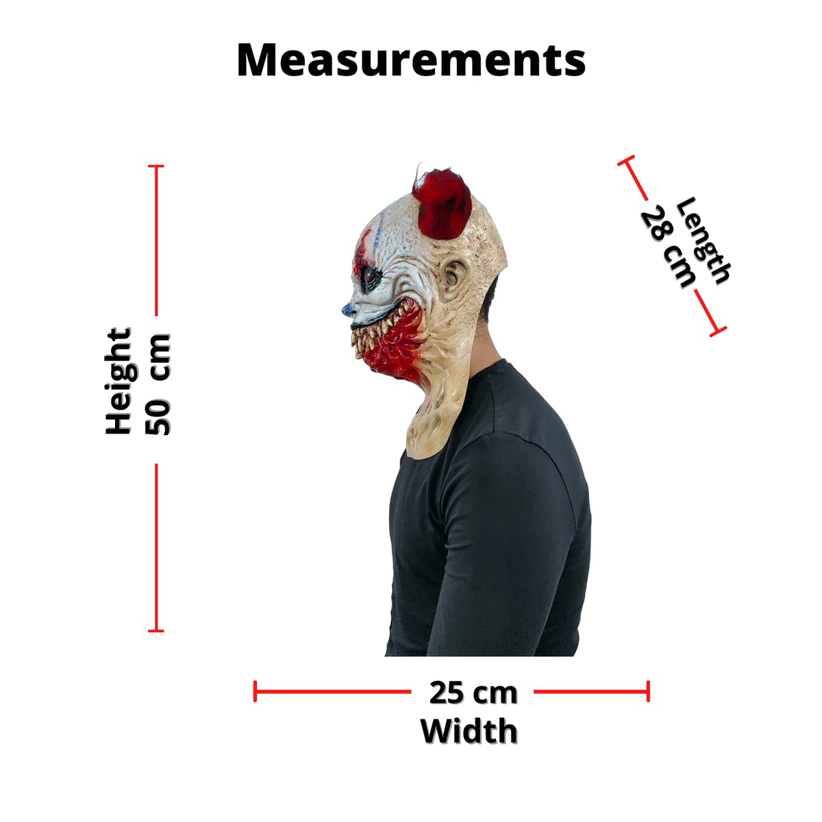 Que Clown, Máscara de Payaso Poseído, Máscaras de Jester Malvado Asesino Ideal para Halloween y Fiestas de Disfraces