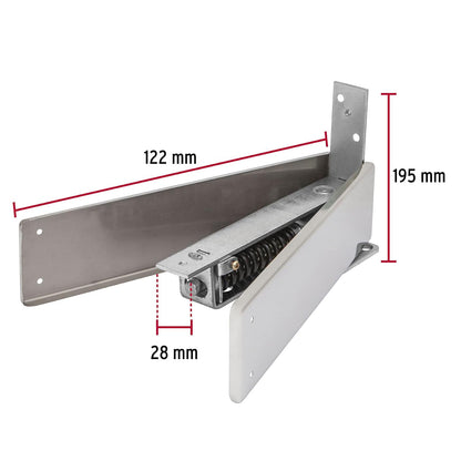 Hermex BIP-153, Bisagra de piso fabricada en acero cromado