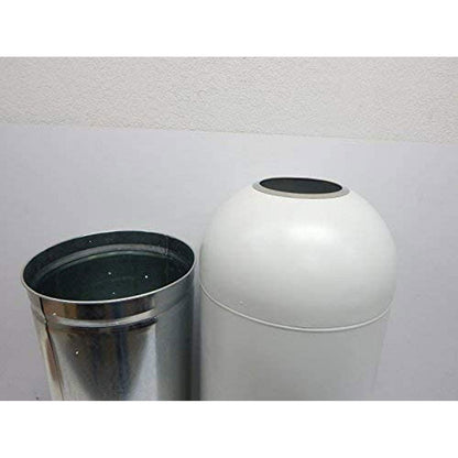 Safco - Bote de basura con cúpula abierta, recolección de basura sin tacto, duradero, resistente a pinchazos, 15 galones, color blanco