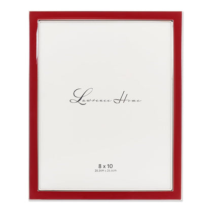 Lawrence Frames Marco de Fotos Metal con Esmalte Blanco - Rojo - 20.32 x 25.4 cm (8x10 pulg.)