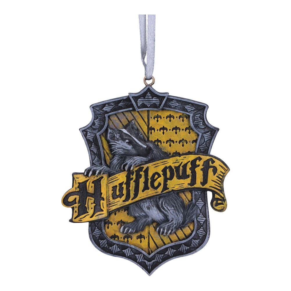 Nemesis Now Harry Potter Hufflepuff - Adorno Colgante con Escudo de Harry Potter, Amarillo, 8 cm