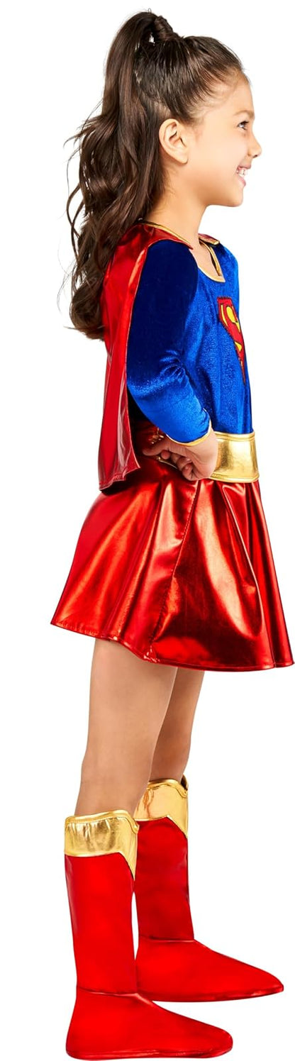 DC Super Heroes Disfraz de Supergirl para niños, tamaño mediano