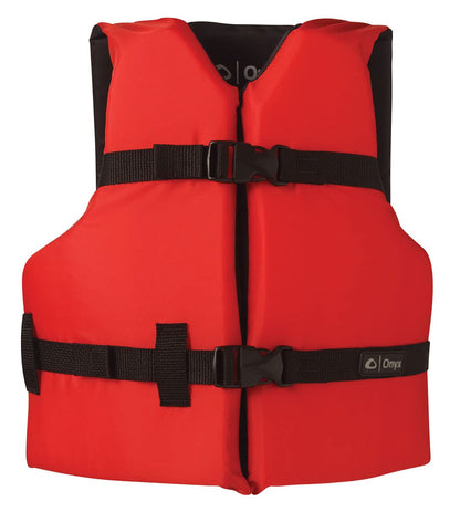 Onyx - Chaleco Salvavidas para Uso General, Rojo, Ajustable, Ligero, Unisex-Adultos - Rojo - Youth