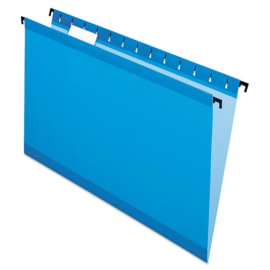 Pendaflex SureHook Carpetas colgantes reforzadas, tamaño legal, azul, corte 1/5, 20/BX (6153 1/5 BLU)