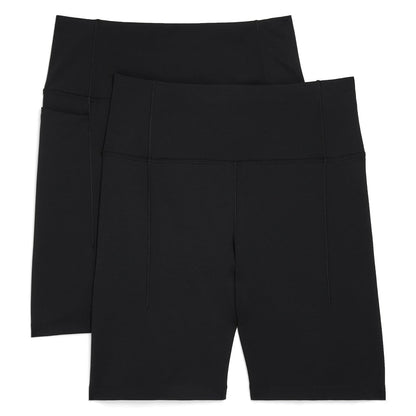Jockey 2-Pack Satin Stitch 7'' Bike Shorts Pantalones Cortos de Yoga Mujer
