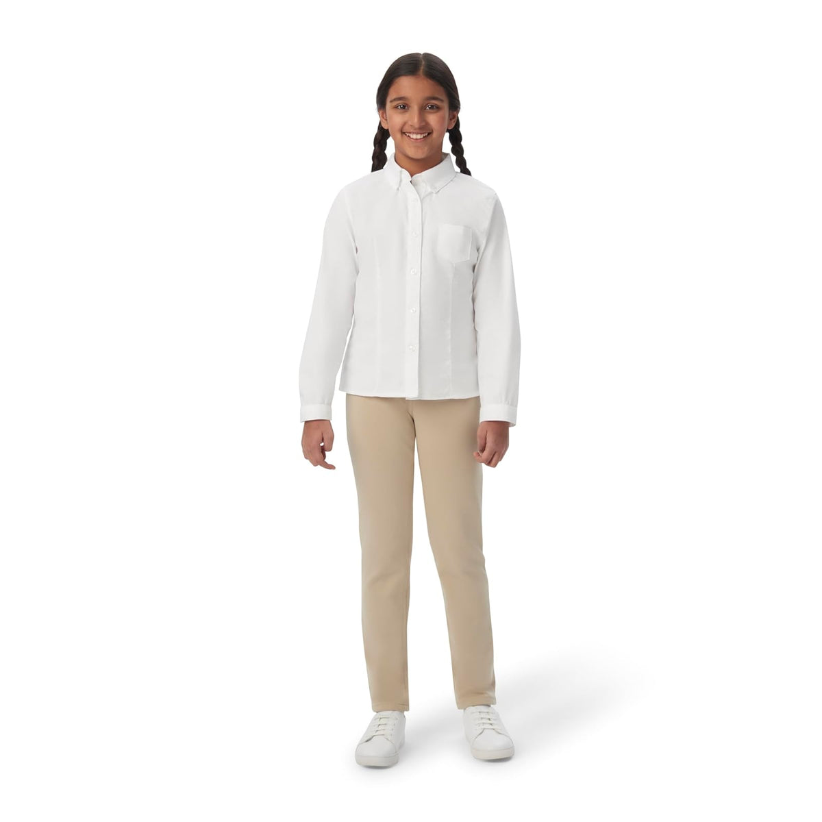 French Toast Blusa Oxford de Manga Larga Camisa Abotonada para Niñas