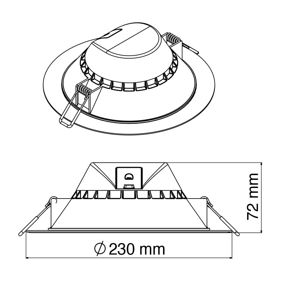 Construlita Lámpara LED Empotrar en Techo Luz Blanca Cálida, color Blanco RE1058BBCB