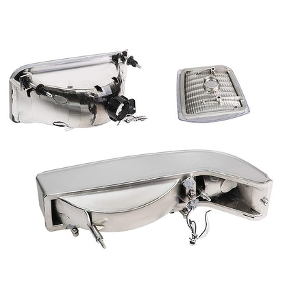 DNA Motoring Par de Faros LED Dobles para Ford F-150/F-250/F-350/Bronco 1992-1996, Cromo/Ámbar