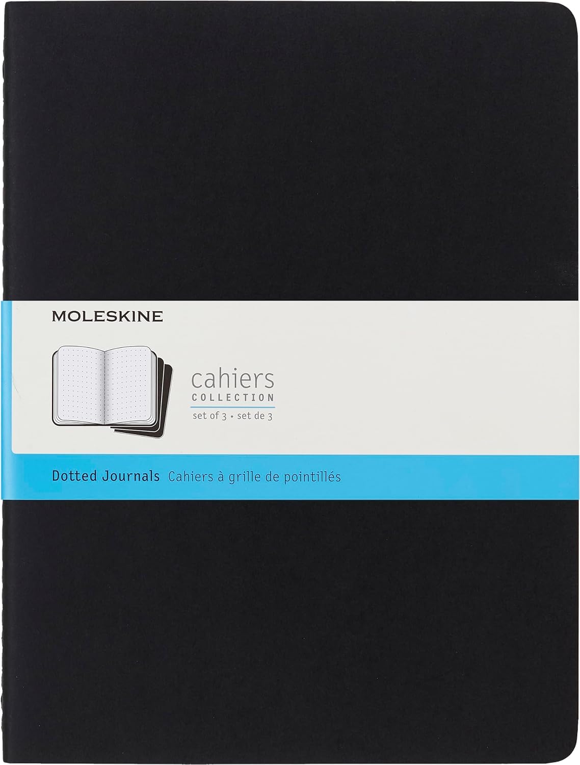 Moleskine Cahier Diario Cubierta Suave XL, Set de 3 - Punteados - Negro