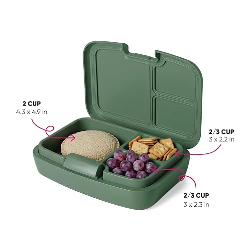 Simple Modern Porter Bento Fiambrera | 30 oz, blanco y negro, 3 compartimentos, sin BPA, a prueba de fugas, apto para lavaplatos