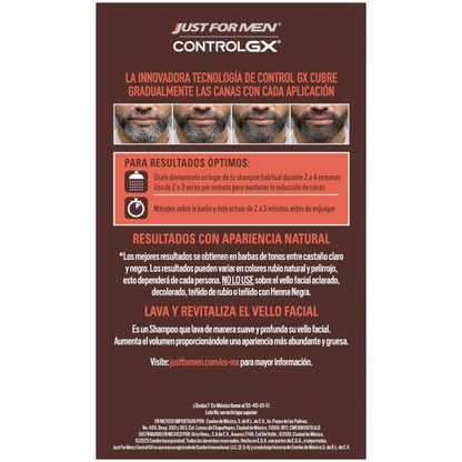 Just For Men Control GX Shampoo Desvanecedor Canas, Barba y Bigote, 118ml