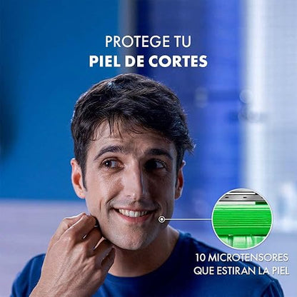 GILLETTE Mach3 Sensitive, Rastrillo para Afeitar Reutilizable, 1 Mango + 2 Cartuchos con 3 Hojas para Rasurar, Rastrillo para Hombre con Piel Sensible