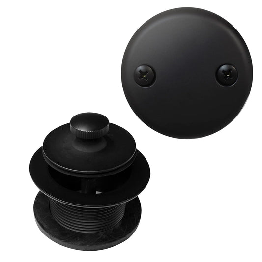 Westbrass D94-2-62 - Juego de rebosadero de dos agujeros, color negro mate
