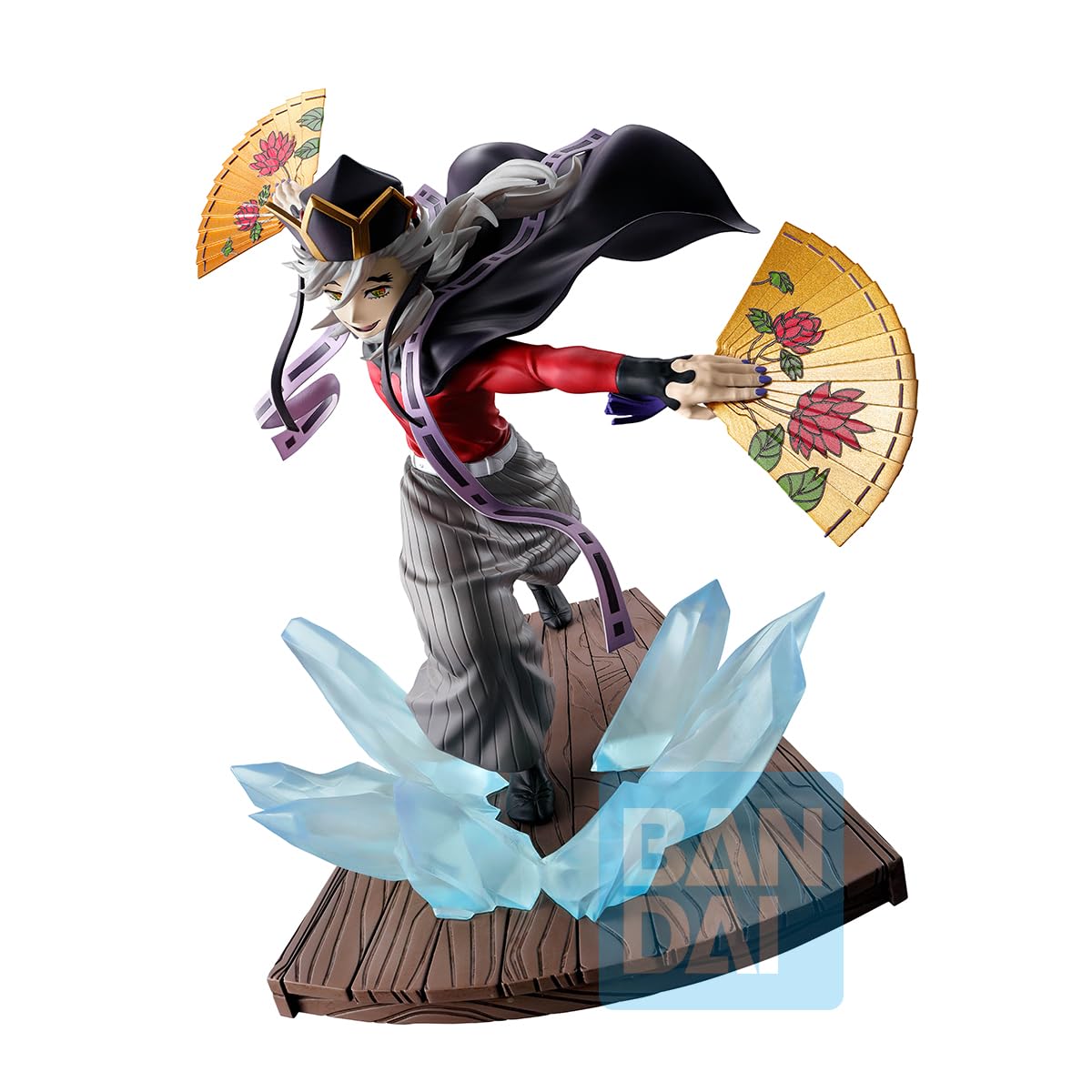 Bandai Spirits - Ichibansho, Demon Slayer, Estatuilla, 15 cm (6") | Dos abanicos con motivo de loto, base de cristales translúcidos, capa en movimiento, escultura dinámica, coleccionista adulto