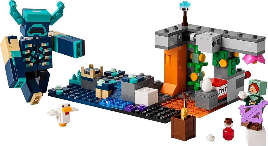 Lego Minecraft El Encuentro con el Guardia Producto Coleccionable Basado en el Videojuego, Juguete de Construcción Creativa, Decoración para Niños y Niñas de 7 Años o Más 21274