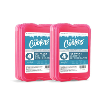 Fit & Fresh Paquetes de Hielo Reutilizables XL para Lonchera - Rosa 8 PK