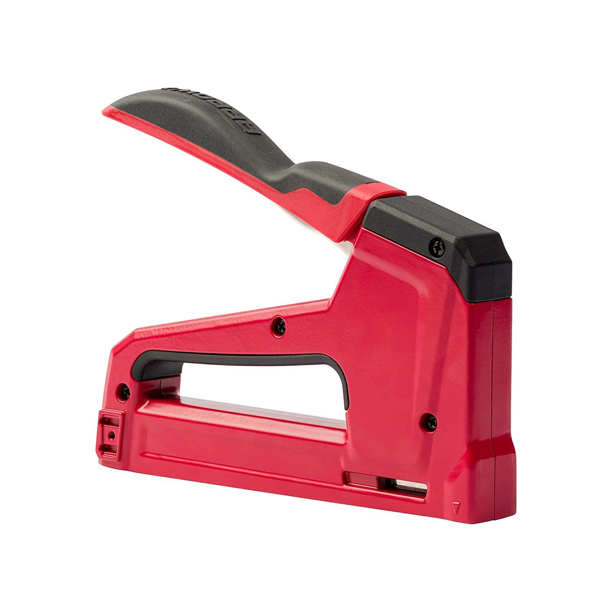 Arrow T50RED2 - Pistola de grapas manual de alta resistencia 2 en 1 y clavadora para tapicería, enmarcado, aislamiento, manualidades y muebles, rojo
