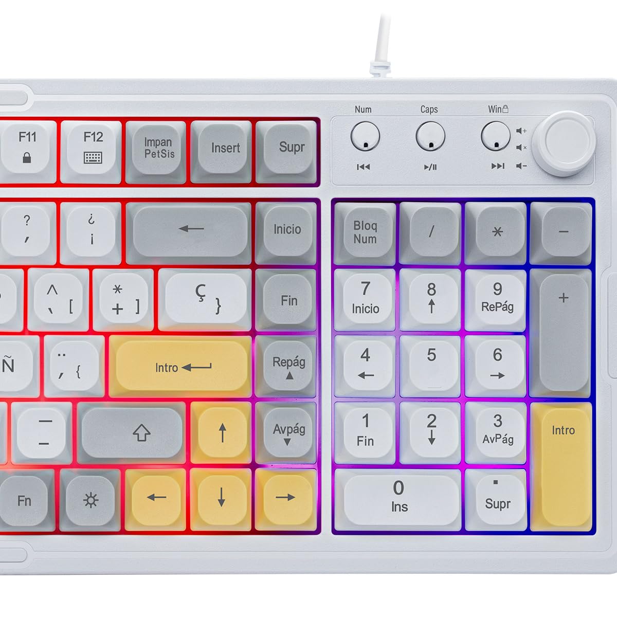 Basher Kit Gamer RGB para PC con Teclado Full Size de 102 Teclas Antighosting y Mouse de hasta 7200 dpi, Control de Volumen, Iluminación LED y Conexión USB BASH-6000