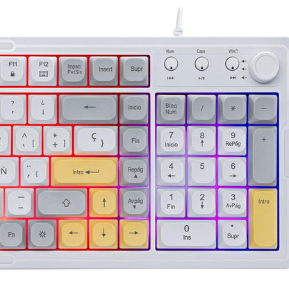 Basher Kit Gamer RGB para PC con Teclado Full Size de 102 Teclas Antighosting y Mouse de hasta 7200 dpi, Control de Volumen, Iluminación LED y Conexión USB BASH-6000