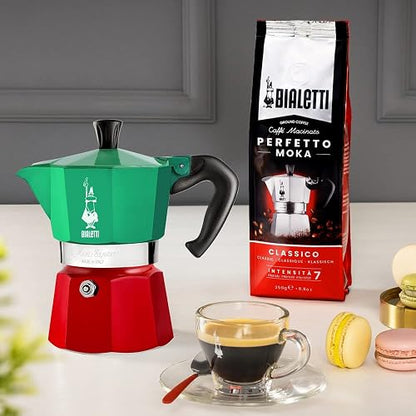 Bialetti 8006363018944 - Cafetera (Independiente, Cafetera de filtro, 0.16 L, De café molido, Verde, Rojo, Blanco)