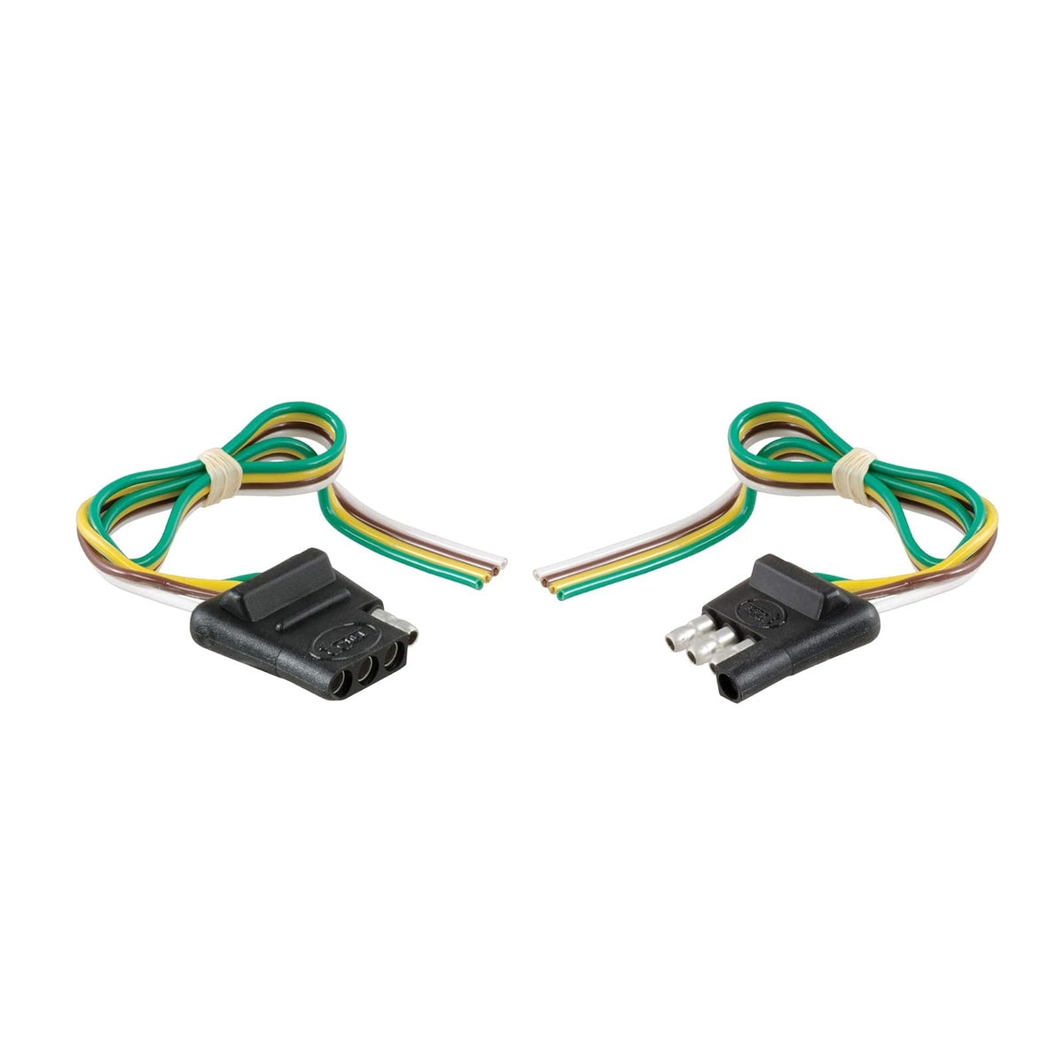 CURT Arnés de Cableado Plano de 4 Vías 58304, Cables de 12 in para Vehículo y Remolque