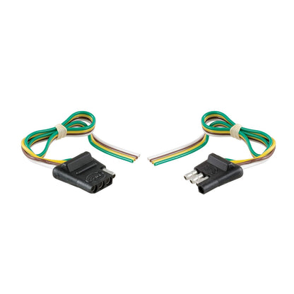 CURT Arnés de Cableado Plano de 4 Vías 58304, Cables de 12 in para Vehículo y Remolque