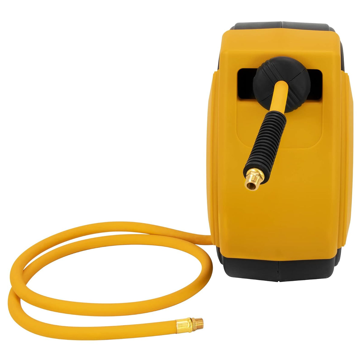 DEWALT 3/8" Carrete de manguera de aire cerrado de 50 pies, carrete de manguera de aire automático, retráctil de 300 PSI máximo, manguera de aire retráctil duradera para un uso eficiente en talleres y
