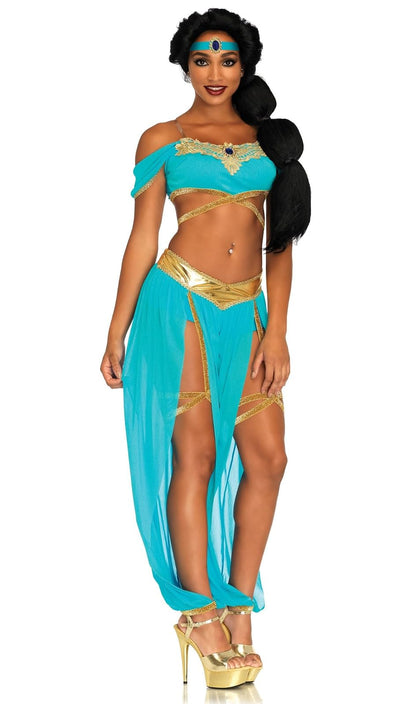 Leg Avenue Oasis - Disfraz de princesa árabe para mujer, Azul, XX-Small