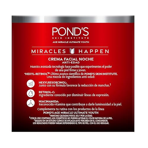 POND'S Crema Facial Antiedad Noche Age Miracle Ultimate Youth, 50g