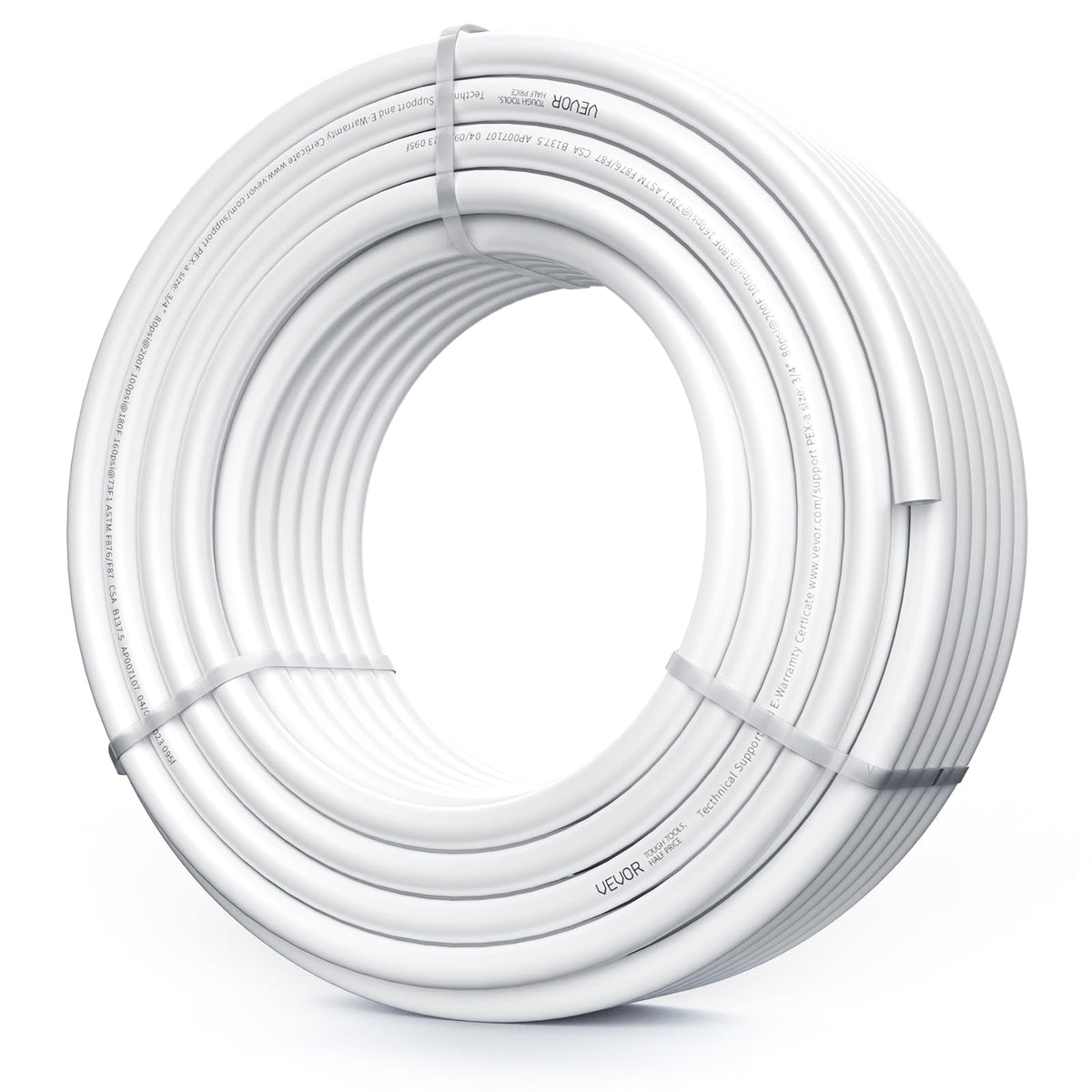 VEVOR PEX Pipe 3/4 pulgadas, 100 pies sin oxígeno PEX-A tubo flexible para agua potable, para agua fría/caliente y restauración fácil, aplicaciones de plomería con cortador última intervensión, blanco