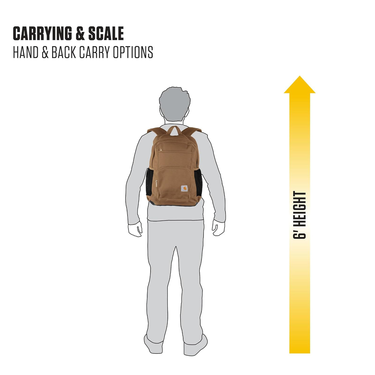 Carhartt - Mochila de 23 litros con un solo compartimento, paquete duradero con funda para portátil y base resistente a la abrasión Duravax, mochila de 23 litros (negro)