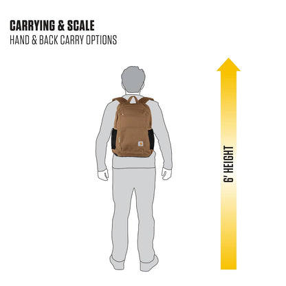 Carhartt - Mochila de 23 litros con un solo compartimento, paquete duradero con funda para portátil y base resistente a la abrasión Duravax, mochila de 23 litros (negro)