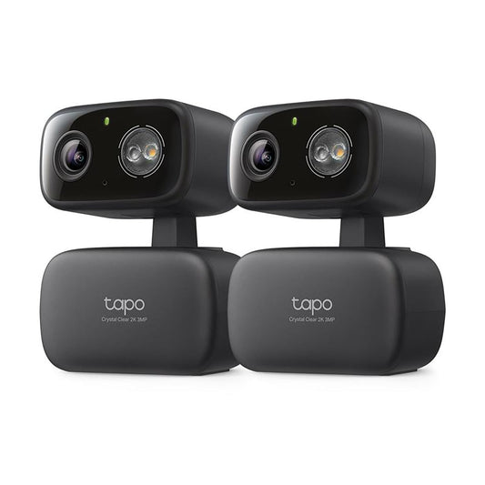 Tapo - Cámara de Seguridad para Interiores y Exteriores, 2K de 3 megapíxeles, detección y Seguimiento de gritos de Persona/bebé, visión Nocturna de 360°, Almacenamiento SD/Nube, Funciona con Alexa y