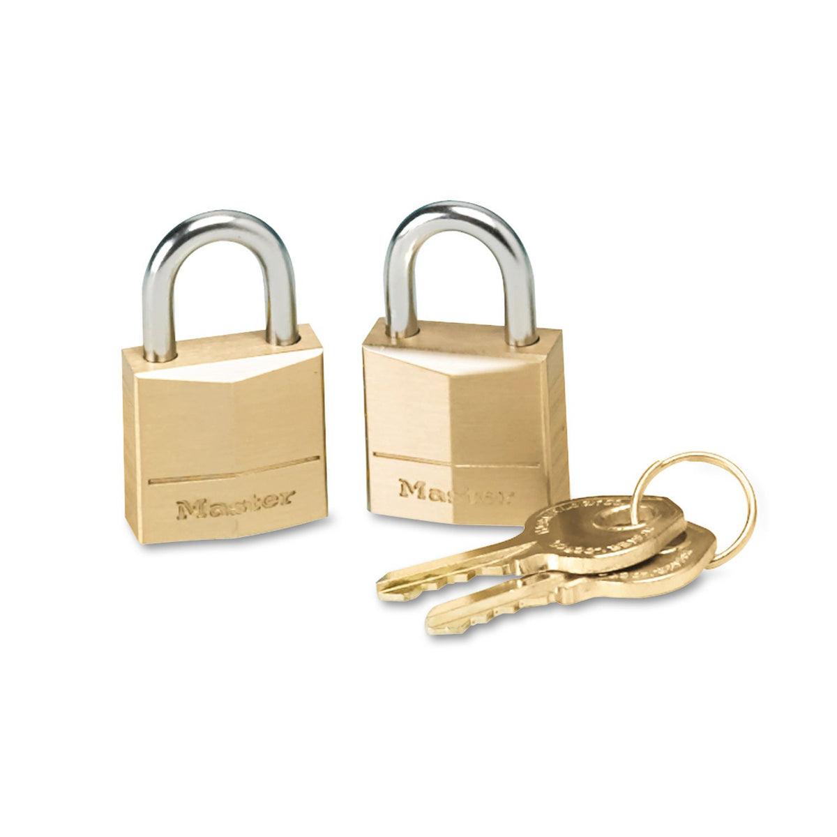 Master Lock Candado, cerradura de latón macizo, ancho de cuerpo de 3/4 pulgadas, 120T, con llave, paquete de 2