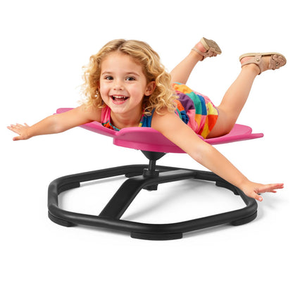 VEVOR Silla Giratoria Infantil Sensorial, con Forma de Flor, hasta 100 kg, con Base Metálica Antideslizante, Favorece la Coordinación, el Equilibrio y la Concentración, Rosa, 62 x 62 x 25,5 cm