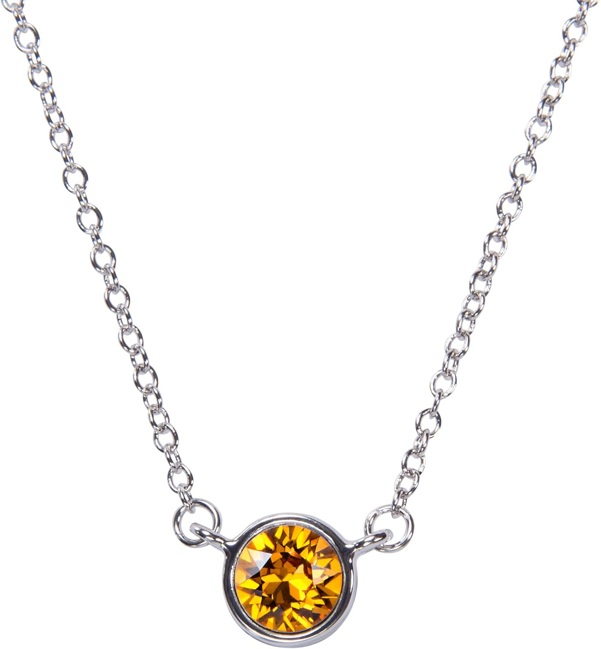 'Liza January Garnet 17''-18.5'' Necklace with 0.25'' Crystal Pendant made from Austrian Crystals'