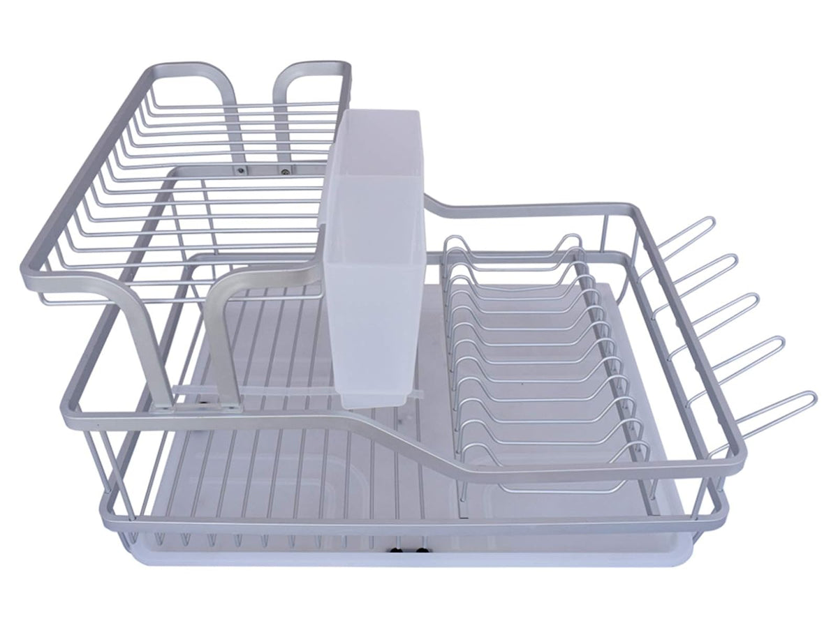 Nuvo 2415-3120 Escurridor Trastes de Aluminio con 2 Niveles con Portacubiertos y Charola