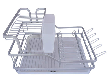 Nuvo 2415-3120 Escurridor Trastes de Aluminio con 2 Niveles con Portacubiertos y Charola