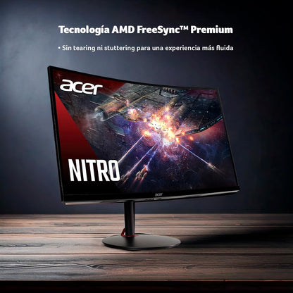 Acer Nitro XZ270 X2bmiiphx Monitor Gamer Curvo de 27 Pulgadas | FHD 1920 x 1080, panel VA, 240 Hz, 1 ms, curva 1500R, AMD FreeSync Premium, HDMI y DisplayPort