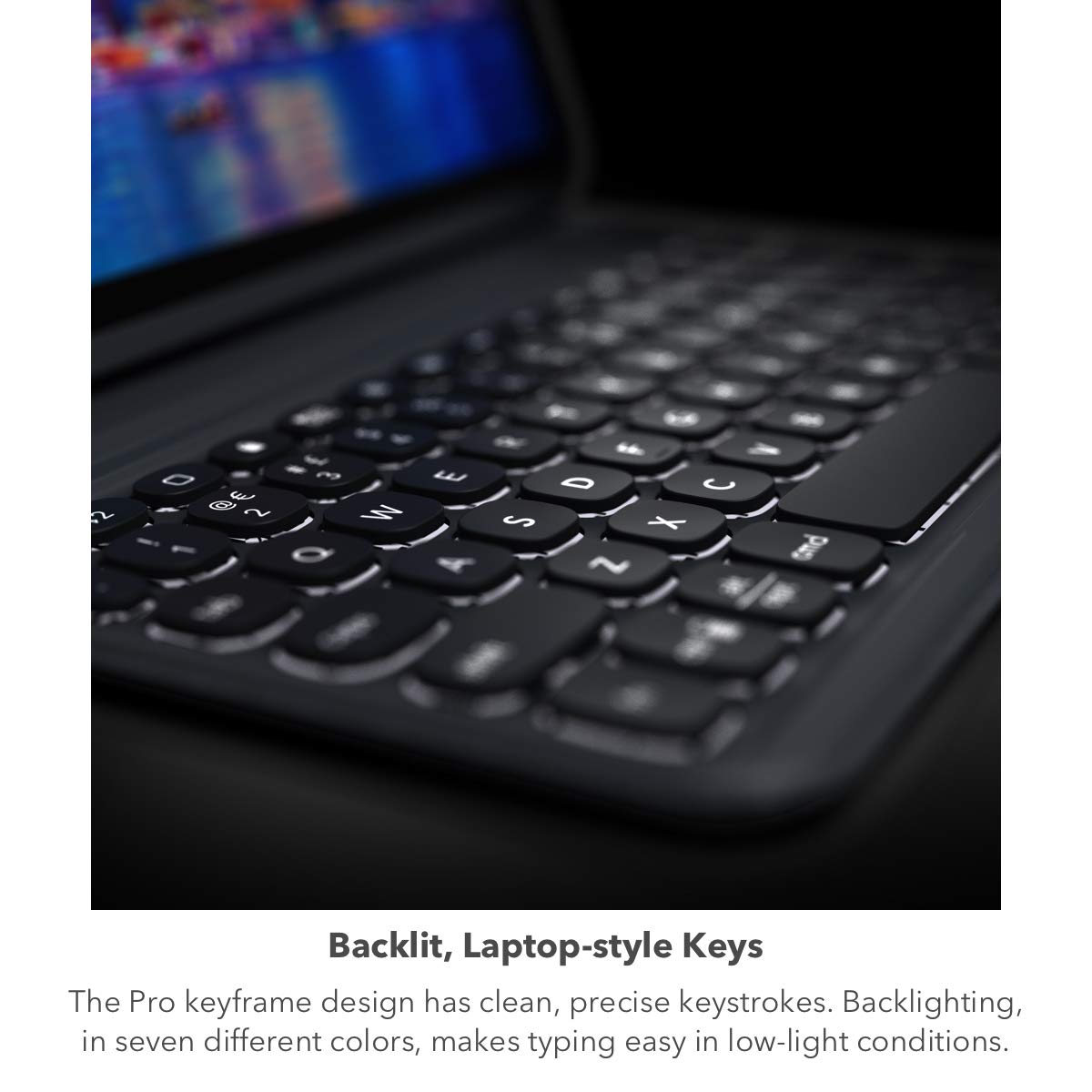ZAGG Pro Keys - Funda Desmontable y Teclado inalámbrico para Apple iPad Air 10.9, Bluetooth multidispositivo, Teclas retroiluminadas, Soporte para lápiz Apple, protección contra caídas, Color Negro