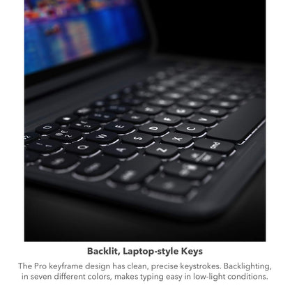 ZAGG Pro Keys - Funda Desmontable y Teclado inalámbrico para Apple iPad Air 10.9, Bluetooth multidispositivo, Teclas retroiluminadas, Soporte para lápiz Apple, protección contra caídas, Color Negro