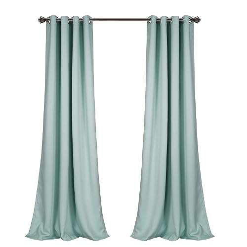 Lush Decor - Cortinas Opacas con Ojales, Pares, 52 Pulgadas de Ancho x 120 Pulgadas de Largo, Azul, diseño Clásico y Moderno, Cortinas Extralargas para Sala de Estar