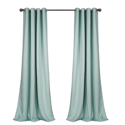 Lush Decor - Cortinas Opacas con Ojales, Pares, 52 Pulgadas de Ancho x 120 Pulgadas de Largo, Azul, diseño Clásico y Moderno, Cortinas Extralargas para Sala de Estar